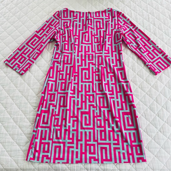 Britt Ryan Shift 3/4 Sleeve Dress Geometric Print - Picture 3 of 8
